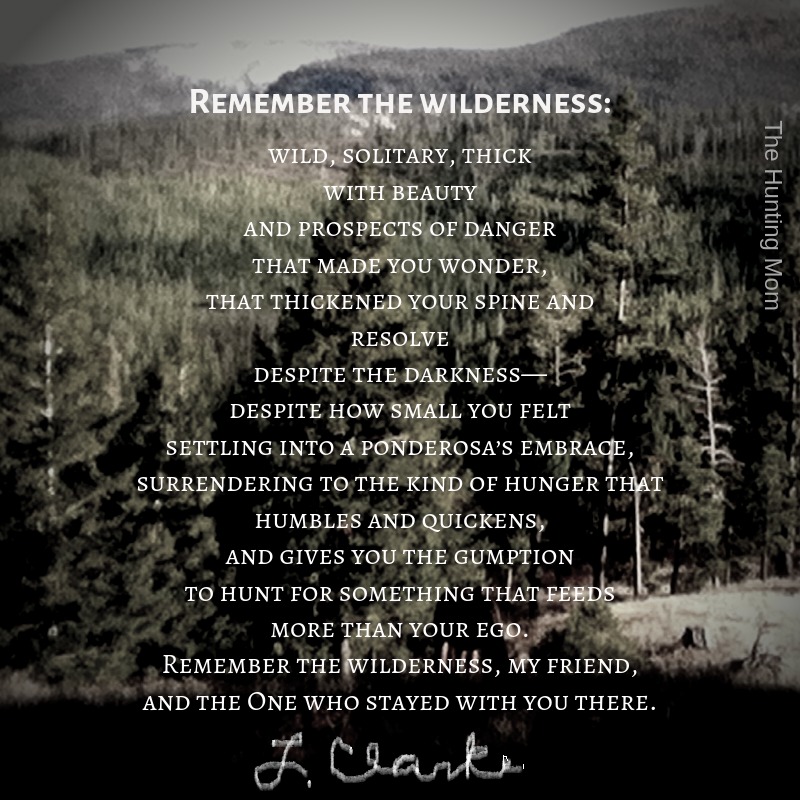 remember the wilderness